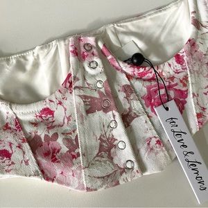 NWT For Love & Lemons Weston Denim Cupless Corset